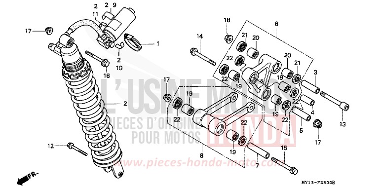 REAR CUSHION for Africa Twin 750 NOIR (NH1) from 1999